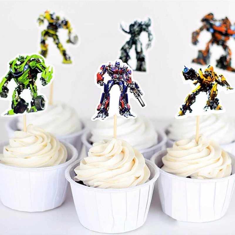 Товары для вечеринок с героями мультфильмов Strong Man Cupcake Topper 24 шт./лот|party decoration|party