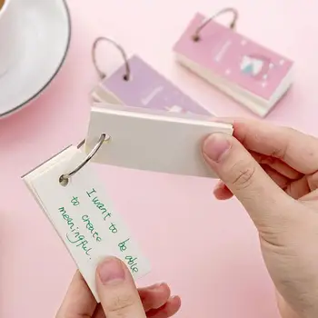 

Unicorn Ring Buckle Iron Ring Student Mini Portable Portable Word Book Binder Note Pad Random Office School Stationery