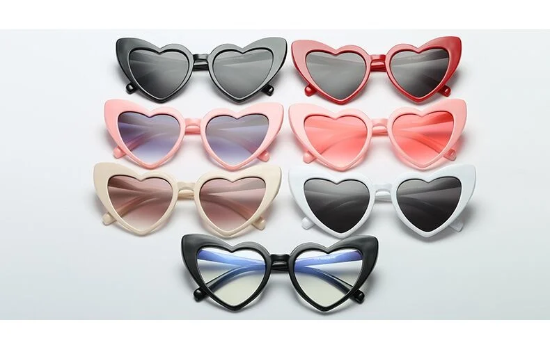 ladies sunglasses New Fashion Love Heart Sunglasses Women Cute Sexy Retro Cat Eye Vintage Cheap Sun Glasses Black Red Female Eyewear UV400 big black sunglasses