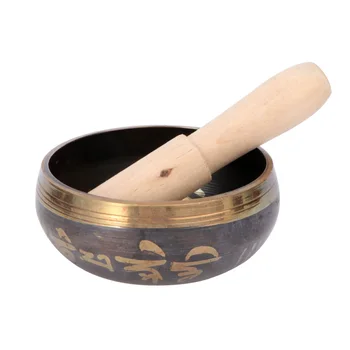 

1pc Tibetan Singing Bowl Set Ancient Bronze Harmonic Meditation Bowl Standing Bell for Yoga Meditation Alternative Healing