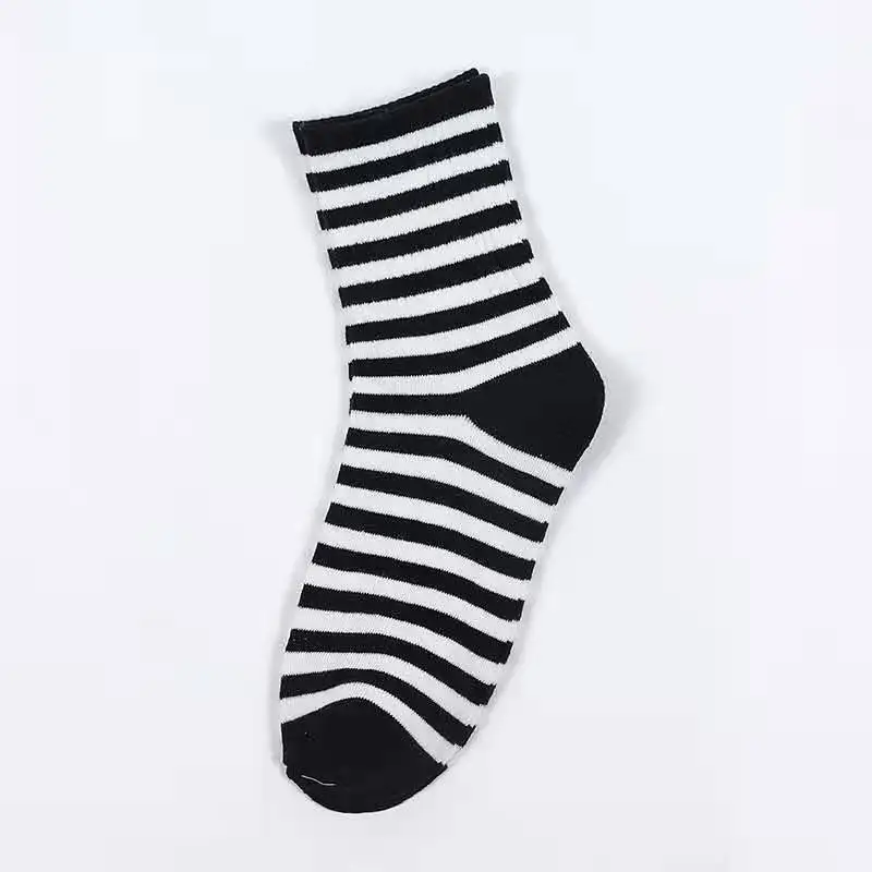 Striped Socks Funny Cow Print White Cartoon Calcetines Cozy Harajuku Skarpetki Damskie Cute Animal Chaussettes Kawaii Happy Sock running socks women