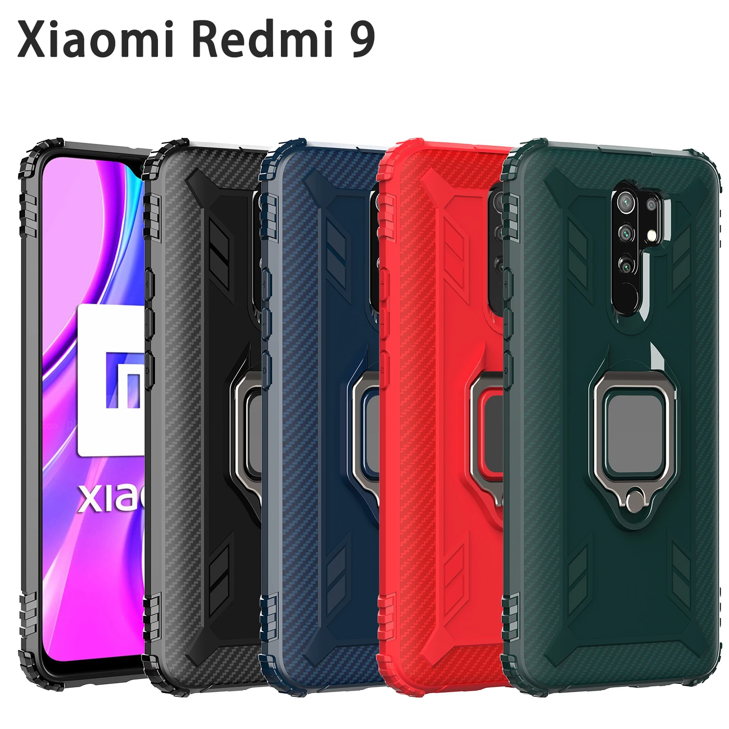 Чехол-подставка для Xiaomi Redmi 9 Note Pro Mi 10T Lite Poco X3 NFC из углеродного волокна | Мобильные