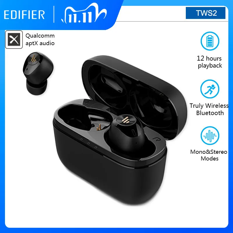 Беспроводные TWS наушники EDIFIER TWS2 Bluetooth 5 0 HD стерео независимые от использования