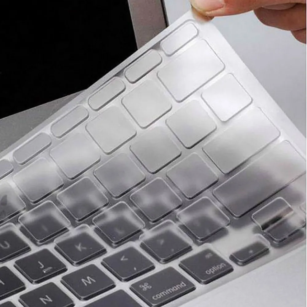 Тонкий силиконовый чехол с прозрачной клавиатурой для MacBook старого Macbook Pro 13 15 17