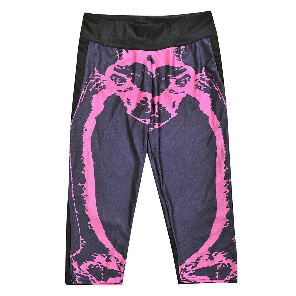 Fashion Women Legging Pink Tropics Printing With Multicolor Pattern Leggins High Elasticity Legins Fitness Pants Leggings - Цвет: Мятный