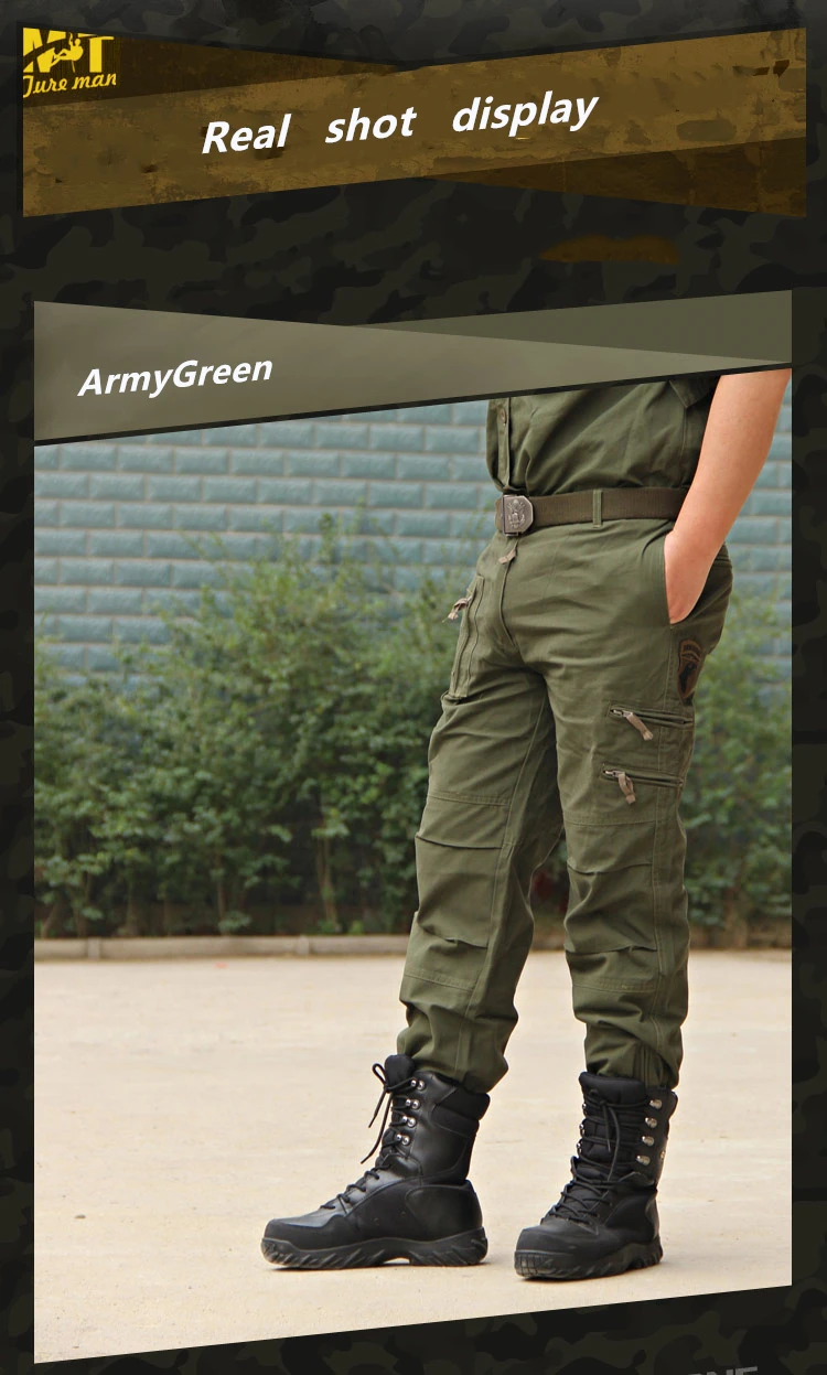 Тактические штаны, армейские мужские камуфляжные штаны для бега размера плюс, хлопковые брюки, много карманов, на молнии, Военный стиль, камуфляжные черные мужские брюки-карго
