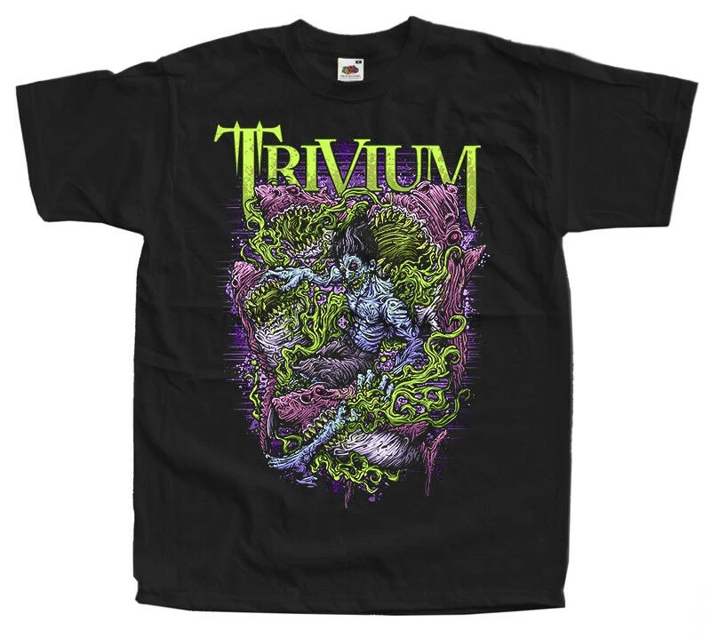 Trivium V2 тяжелая металлическая полоса Groove металл плакат Футболка (черный) S-5XL |
