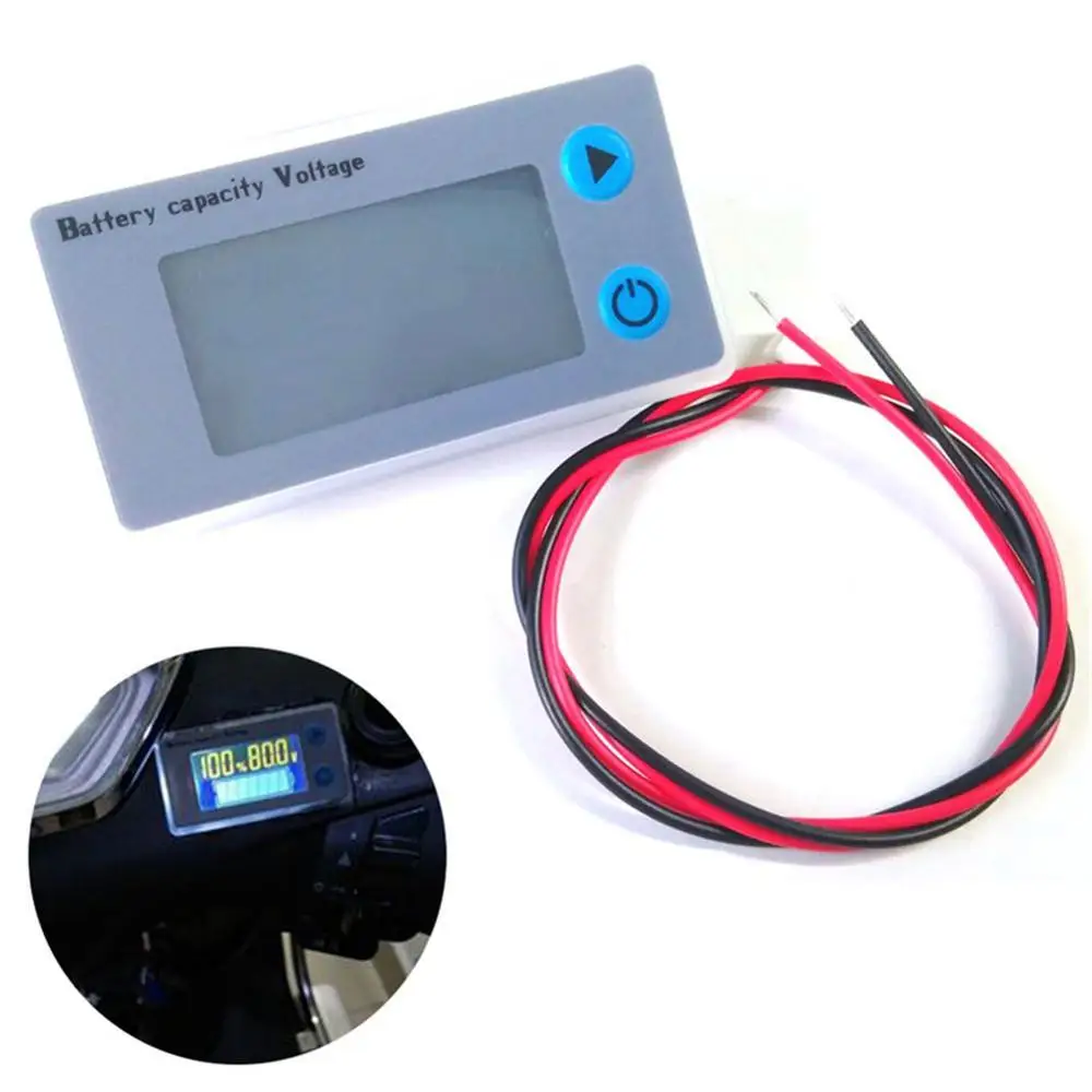 

LCD Digital Voltmeter Ammeter 10-100V Car Acid Lead Lithium Battery Capacity Volt Voltage Current Meter Tester Monitor Detector