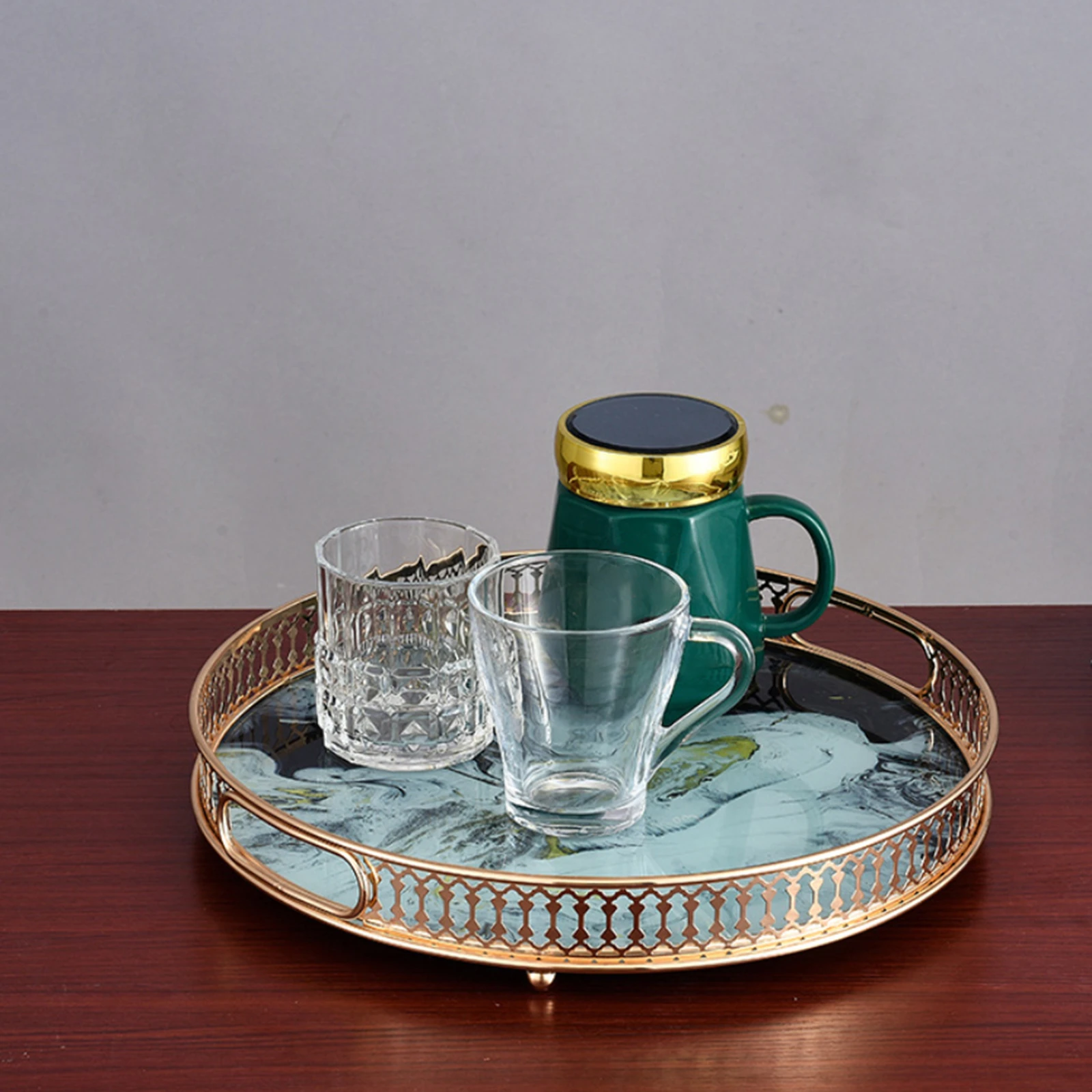 Gold Mirror Tray Perfume Glass Vanity Tray Dresser Tray Ornate Metal Decorative Storage Trays Aliexpress