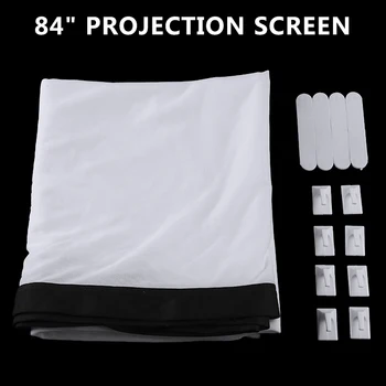 

84 inch 16:9 Projector Projection Screen Polyester White Matte Home Cinema Theater Movie Video Screen for Projector