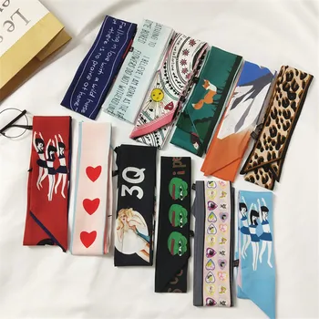 

New Design Print Bag Strap Scarf Womens Silk Scarf Fashion Head Scarf Headwear Long Scarves Art Bag Accessories Ribbon WP13