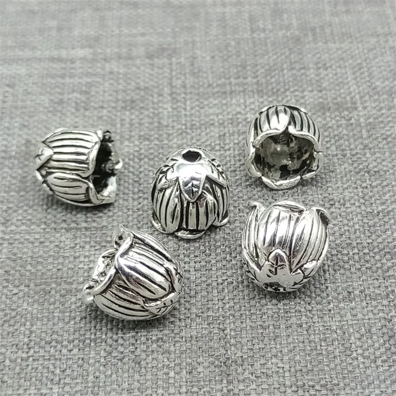 6 Pieces Of 925 Sterling Silver Lotus Bead Caps Cones For Bracelet