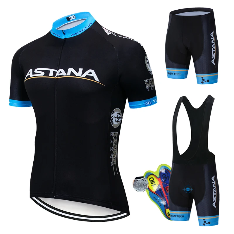 Black Astana 2020 summer cycling Sweatshirt set men