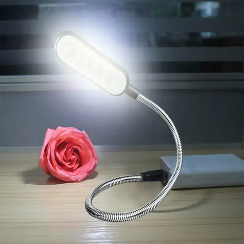 미니 4 LED 책 램프, 휴대용 USB 독서 야간 램프, 흰색 및 따뜻한 색상, 테이블 책상 램프, 노트북 보조베터리 노트북 PC 컴퓨터용 4