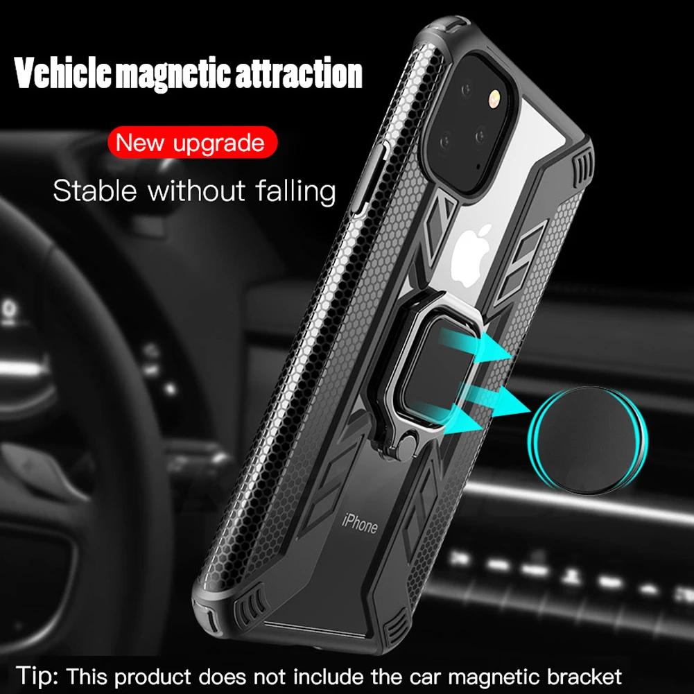 Luxury Rugged Magnetic Car Holder Cover for iPhone 11 Pro Max Hybrid Kickstand Armor Phone Case 6S 7 8 Plus+Free Glass Film | Мобильные