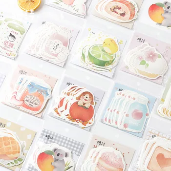 

1 Set Memo Pads Stickers Delicious radio series Sticky Notes Escolar Papelaria School Supply Bookmark Notepad Label