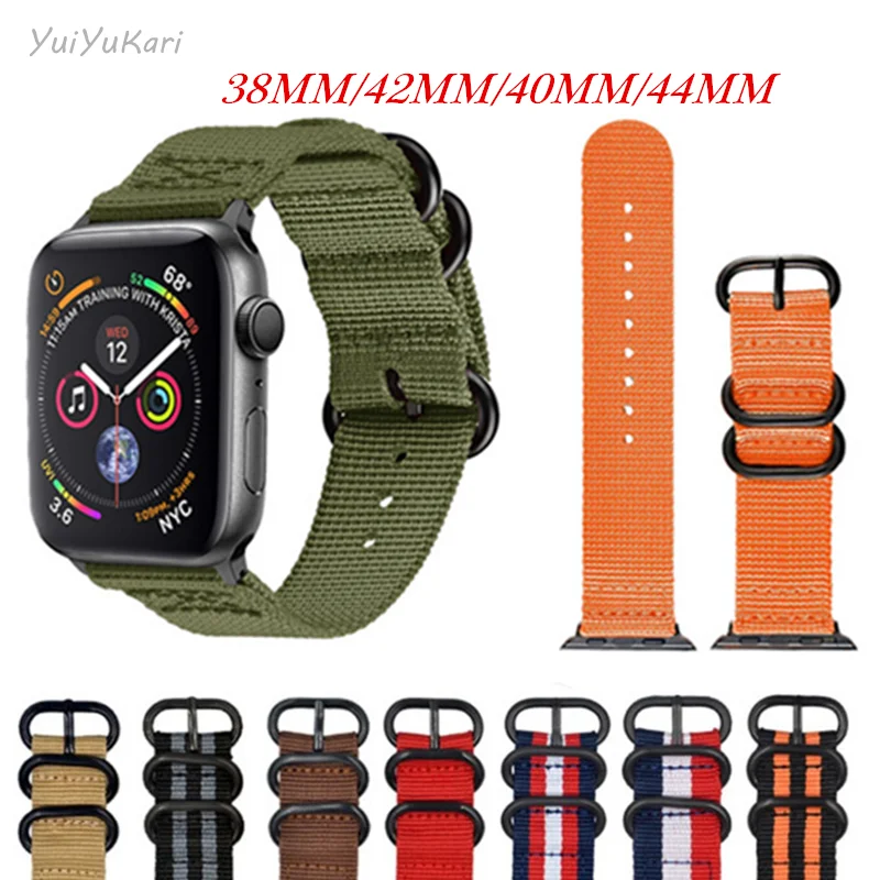Нейлоновый ремешок для Apple Watch 4 42 мм 38 3 iwatch 44 40 Correa спортивный браслет с