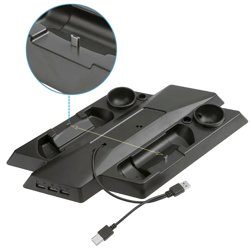 Для Ps4 Pro Slim Ps Vr Move вертикальный охлаждающий зарядный кронштейн для хранения, держатель для гарнитуры Psvr и контроллер для зарядки