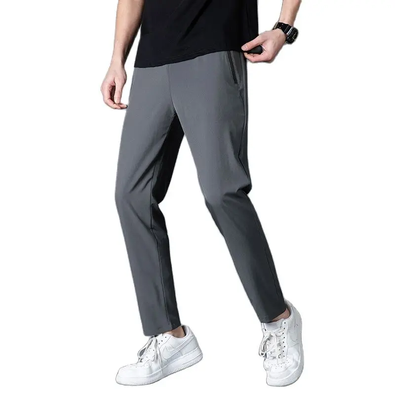 Black Lightweight Casual Trousers Men's 
