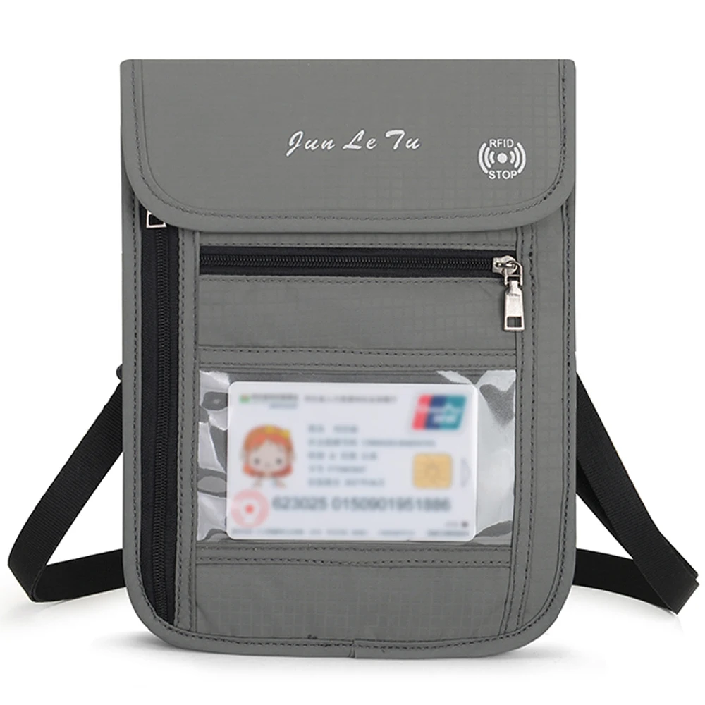 Lixada Colorful Neck Pouch Wallet with RFID Blocking Passport Holder Document Organizer Card Key Bag for Men Women