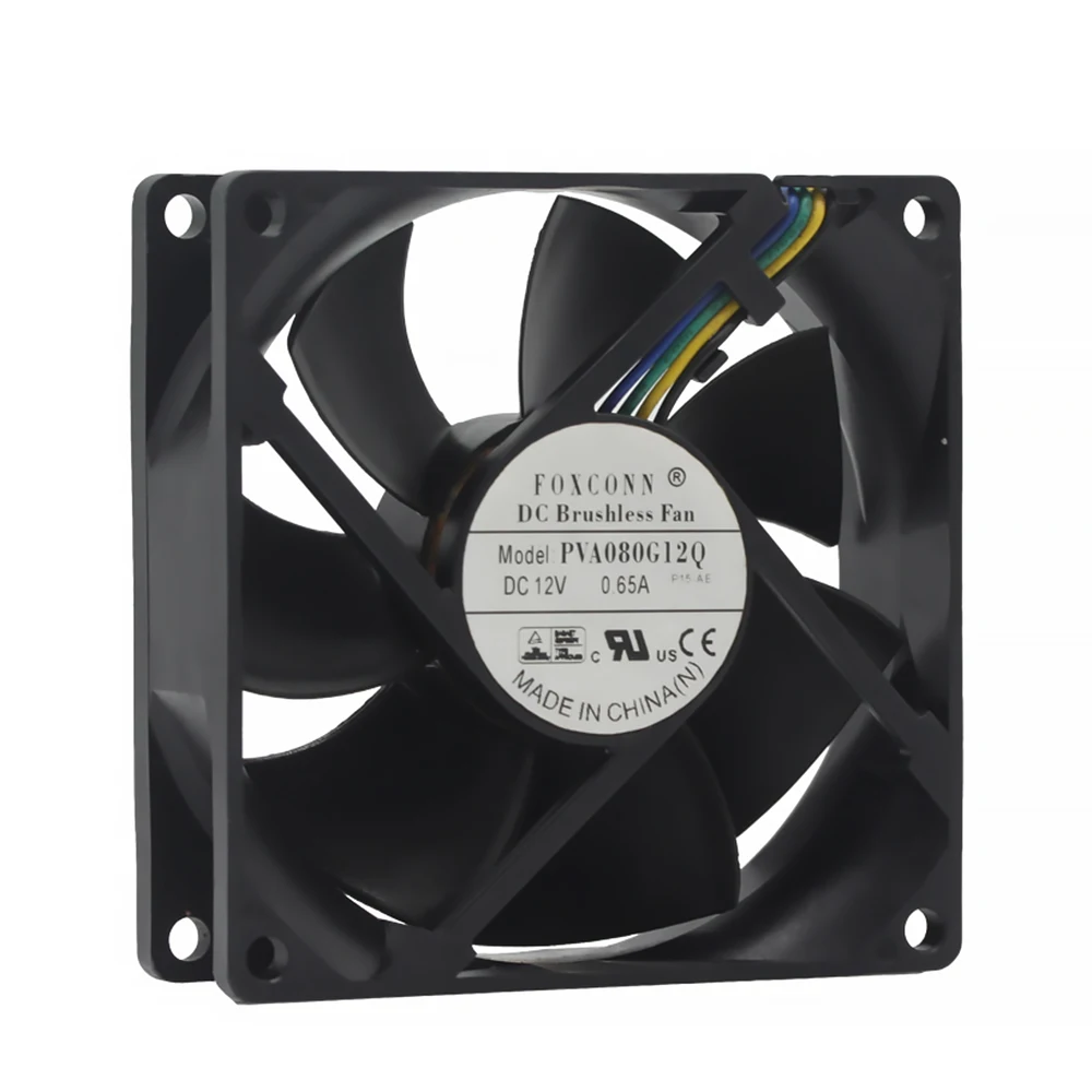 

For foxconn 8025 80mm x 80mm x 25mm PVA080G12Q PWM Cooler Cooling Fan 12V 0.65A 4Wire 4Pin Connector