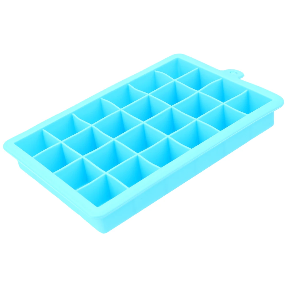 Синий Для приготовления мороженого, кухонные инструменты, квадратная форма, лоток для льда, сделай сам, форма для льда, бар, вечерние, для коктейля, виски, 24 Отверстия, силиконовая форма для льда - Цвет: Синий