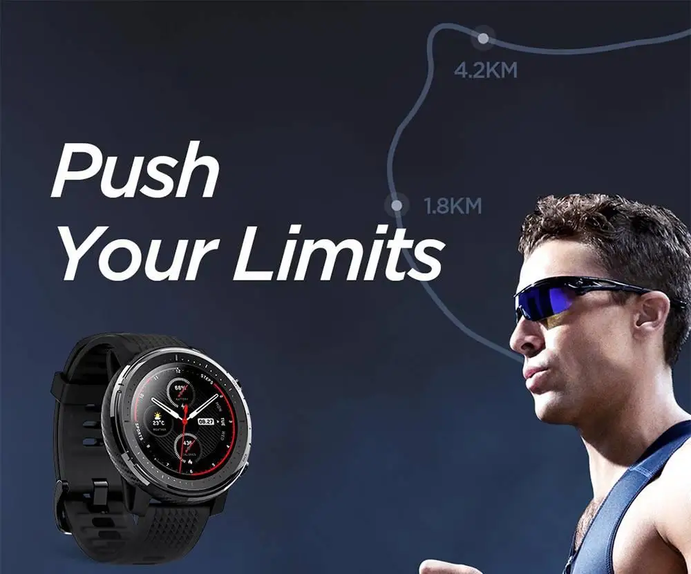 Предпродажа Amazfit Stratos 3 gps умные часы 1,3" экран 14 дней батарея 19 режимов спортивные часы 5 АТМ Водонепроницаемый Bluetooth воспроизведение музыки