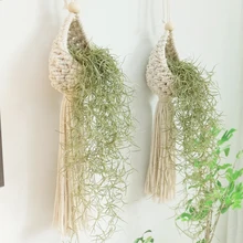 Macrame Air Plant Holder Hanger for Cute Air Plants Mini Succulents Tillandsia and Artificial Plants Home Decor Wall Tapestry