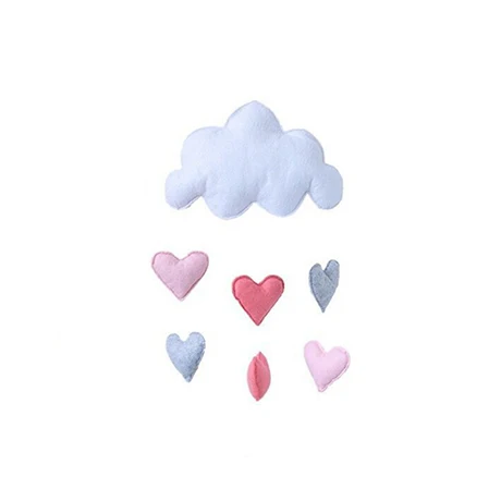 White cloud heart 1 шт., детский колокольчик с изображением облаков и ветра, украшение для детской комнаты, реквизит для фотосессии, мягкие погремушки, мобильная коляска, подвесные детские игрушки - Цвет: White cloud heart