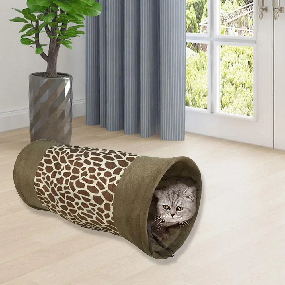 Cat Polyester Tunnel Crinkle Pet Tube Hideaway Play Toy Collapsible Tent Cat Toys for Cat Rabbits Dogs