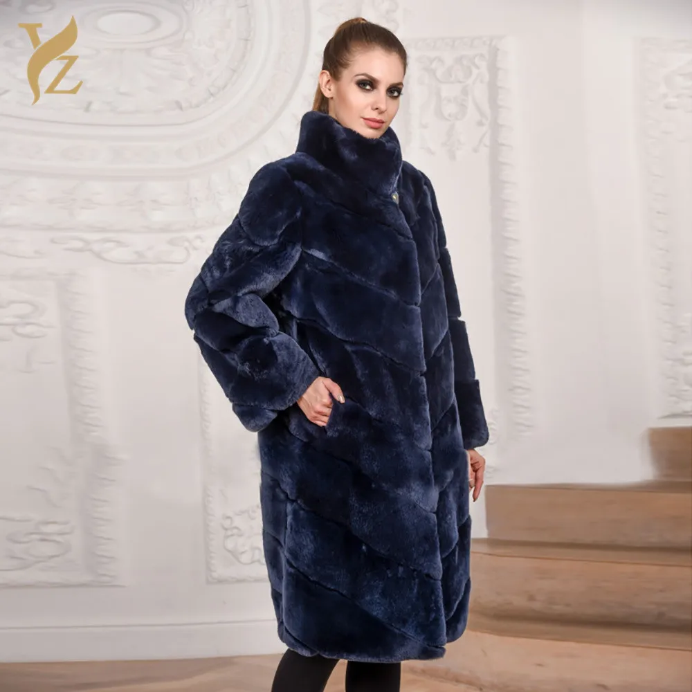 YZ. FURTURE натуральный мех кролика рекс мех теплый зимний высококачественный полный Pelt новая куртка из натуральной кожи модная Женская Толстая Женская куртка