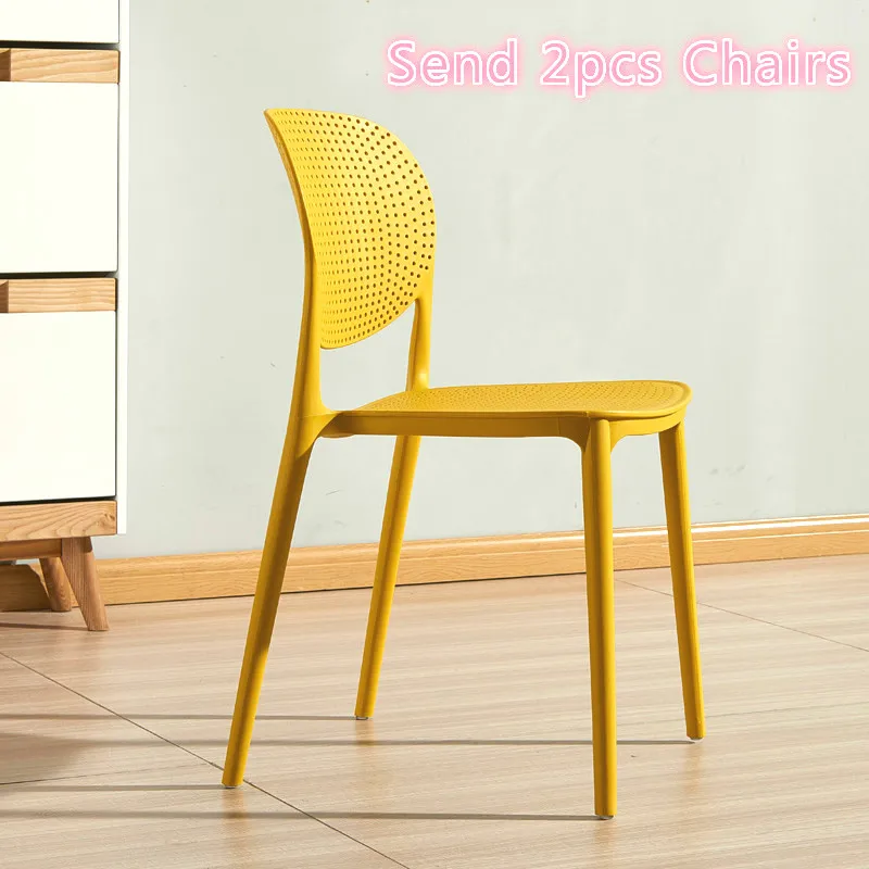 Cheap 2pcs Chairs Modern Thickened Plastic Dining Chair Backrest