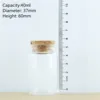 12 pcs/lot 25*37*60mm 40ml Small Glass Bottle Stopper Storage Jar Spice Bottle Containers tiny jars Vials Cork Bottle 6