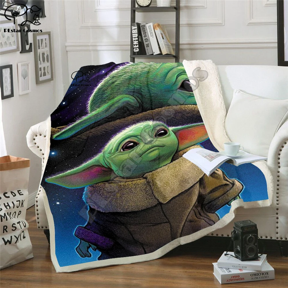 Детское 3D одеяло Yoda из Звездных войн Флисовое с мультяшным аниме галактическим