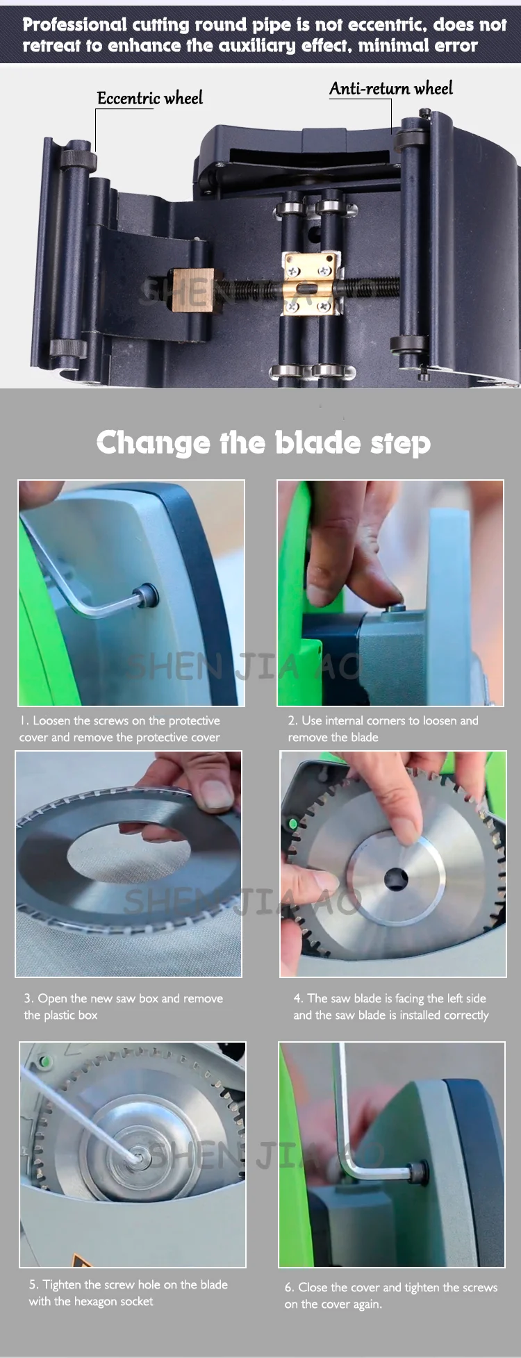 1000W Copper/Steel Pipe Cutter Electric Pipe Cutter Handheld Round Pipe Cutting