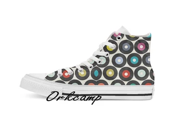 

VINYL Custom Casual High Top lace-up Canvas shoes sneakers Drop shipping