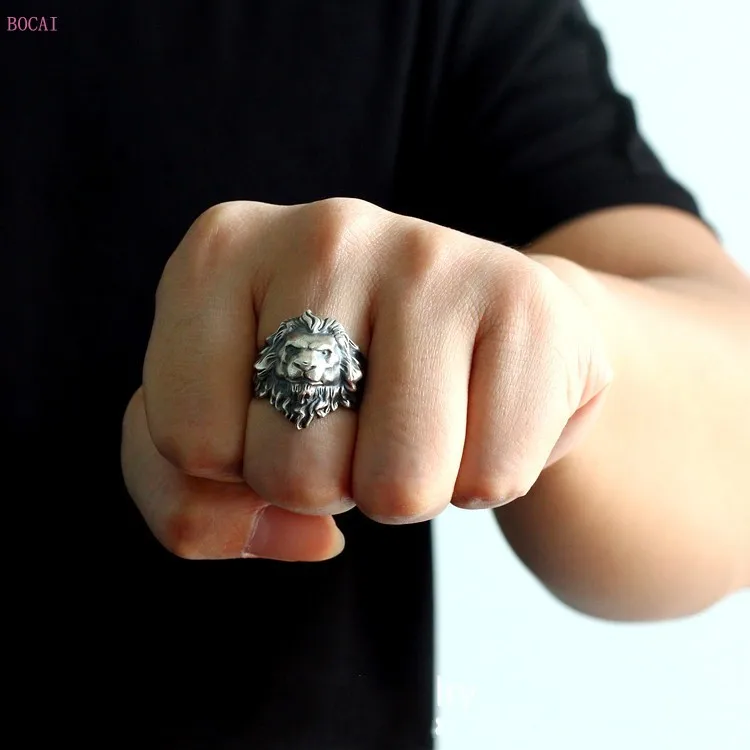 Leo Lion King кольцо 925 чистого серебра тайский серебряный личность Для Мужчин's кольца "Защитник" для Для мужчин