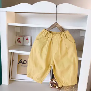 

WLG Boys Girls Harem Ankle Length Pants Kids Solid Yellow Pant Spring Summer Casual Trousers Baby Clothes for 1-6 Years