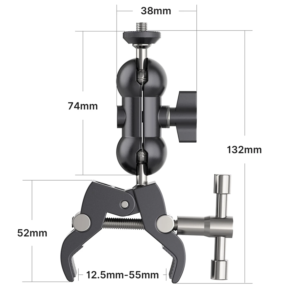 Ulanzi UURig Adjustable Super Clamp With 1/4 And 3/8 Thread For 12mm-55mm Rods Camera Accessories Light Umbrellas Hhooks Shelves