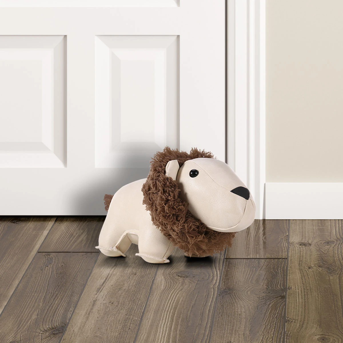 Tooart Lion Bookend Leather Lion Animal Door Stopper Cute Household Doorstop for Bedroom Living Room 