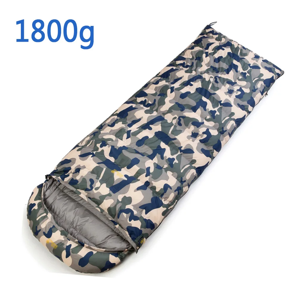 Blue camouflage 1,2 кг/1,8 кг сверхлегкий спальный мешок-конверт, осенний спальный мешок на утином пуху для кемпинга, камуфляжный спальный мешок 210*80 см - Цвет: Blue camouflage