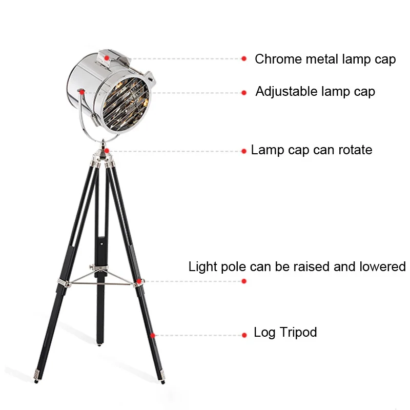 Nordic Wood Tripod Floor Lamps Mcnicholas Searchlight American Tripod floor lamp Mcnicholas Searchlight American Tripod floor lamp