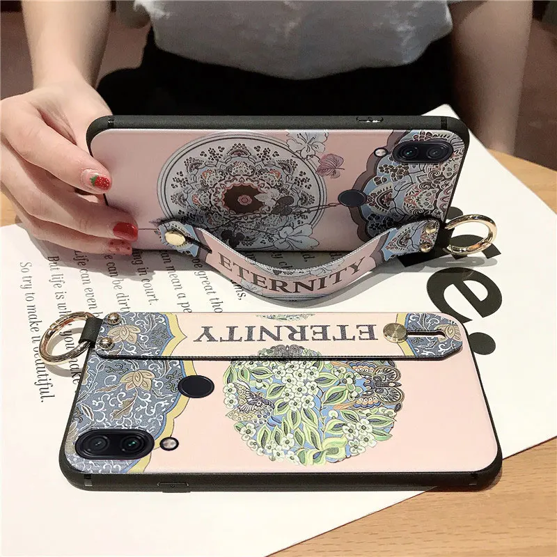 SoCouple ремешок чехол для телефона Redmi Note 6 5 5A 7 8 Pro 4X крышка для Xiaomi 9 8 5X 6X CC9 A3 Lite цветы в стиле «Ретро», держатель для мобильного телефона чехол