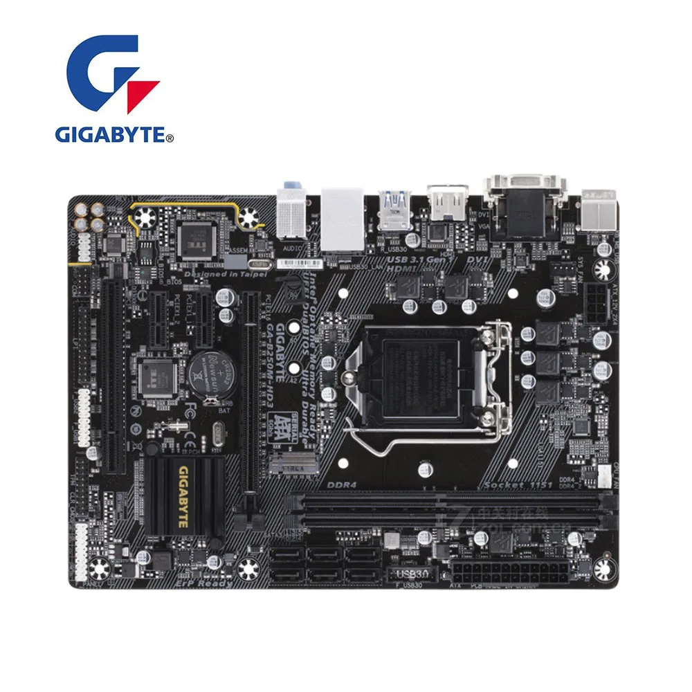Для GIGABYTE B250M HD3 настольная GA DDR4 материнская плата B250 розетка LGA 1151 б/у