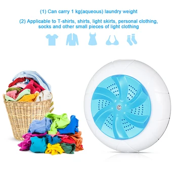 

Ultrasonic Washing Machine Portable Washing Machine Travel Home Business Trip Mini Rotating Washer with USB Cable