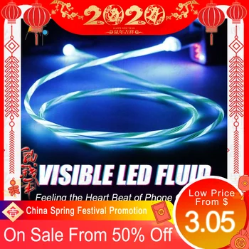 

LED Glow Flowing Cable Type C Cable 1m 2m Fast Charging Micro USB Charger For iphone For HUAWEI Luminous Bright Data Wire