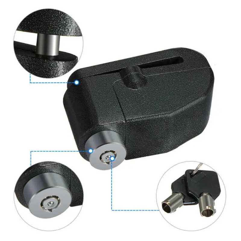 

Motorcycle Bike Alarm Security Brake Disc Wheel Lock Safety with 2 Keys 16NOV23