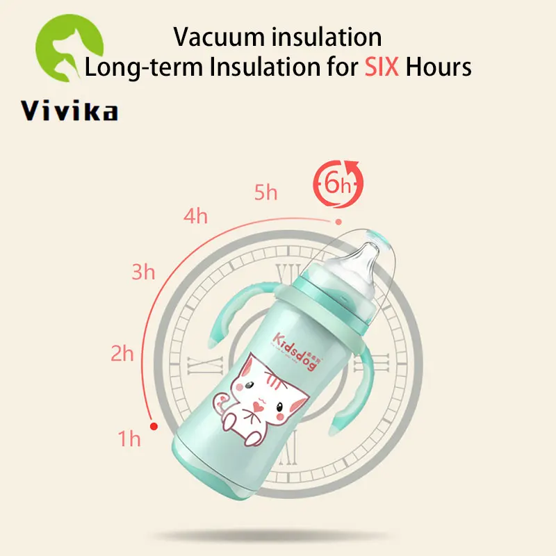 210 мл бутылки младенца термос Нержавеющая сталь бутылочка для кормления ниппель изоляционная кружка вакуумная фляга бутылки из-под молока, бутылочек для кормления «3 в 1»