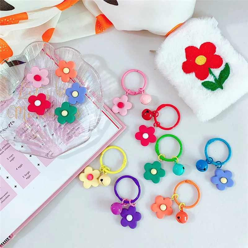 

Trendy Elegant Style Key Chain Cute Key Chain Small Flower Bag Accessories Pendant Girlish Heart Key Pendant Simple Lanyard