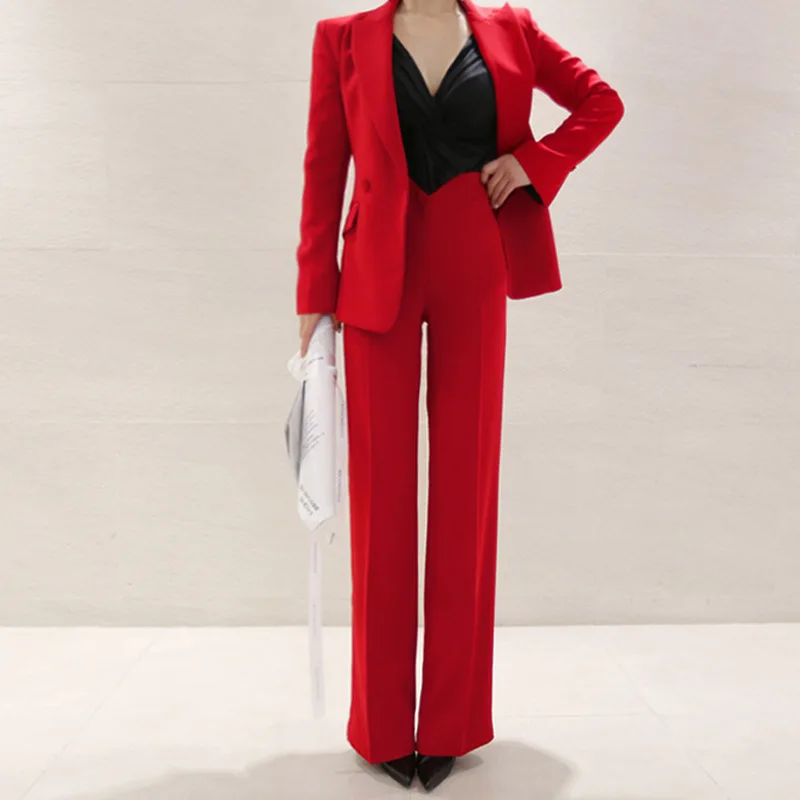 

Early Autumn 2019 Early Autumn Elegant Explicit Tall Cold Royal Sister Ventilation Network Red Suit Korean-style Two-Piece Set W